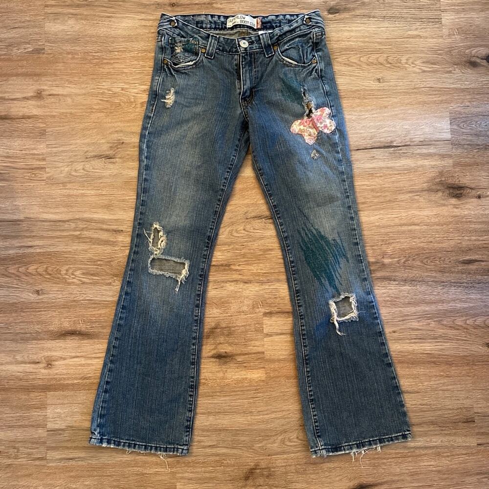 Womens Levi Super Low Boot Cut 518 Butterfly Jeans Size 5